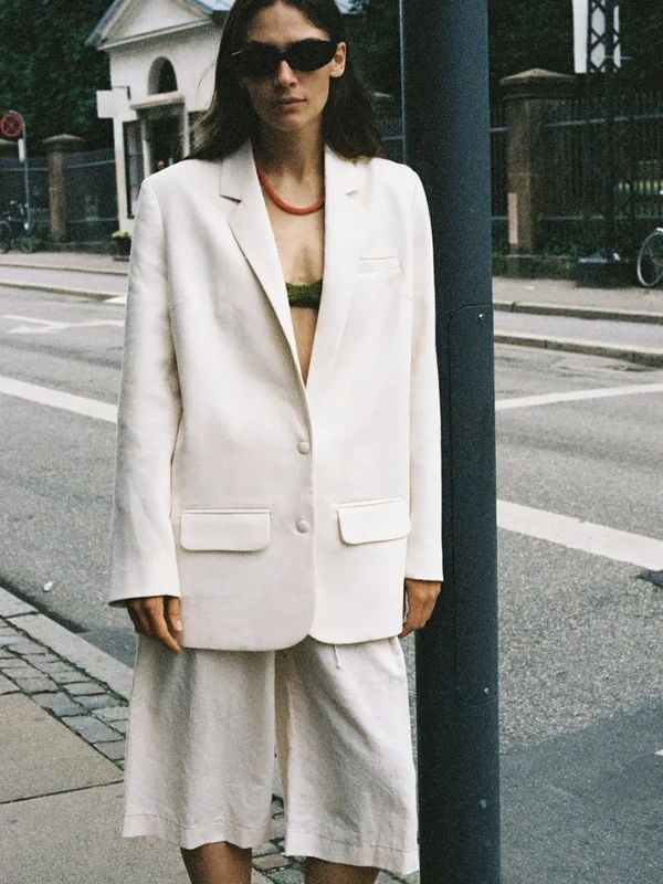 MALAIKARAISS Blazer Bouvi­er nat­ur­alwhite<< Jackets