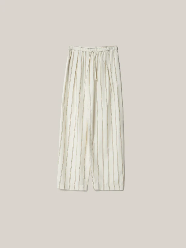 MALAIKARAISS Drawstring Trousers Striped<< Trousers