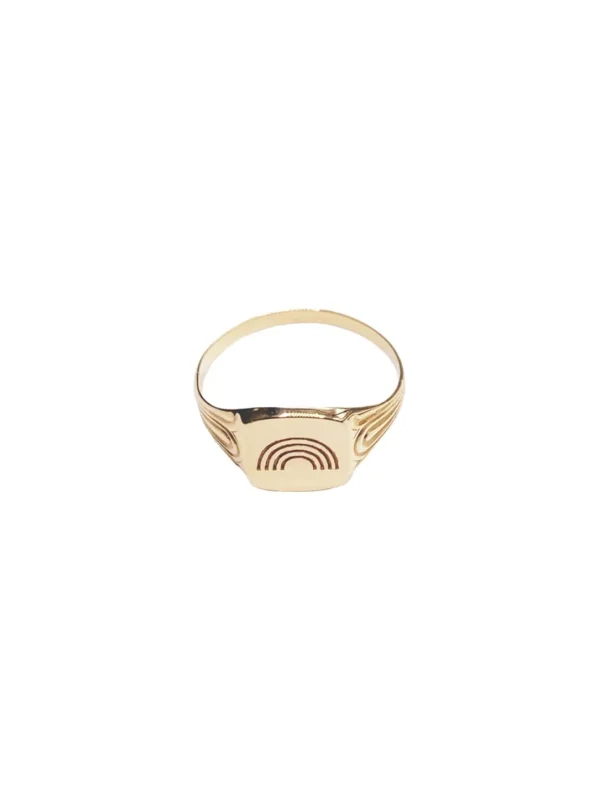 MALAIKARAISS ENGRAVED SIGNET RING GOLD PLATED<< Rings