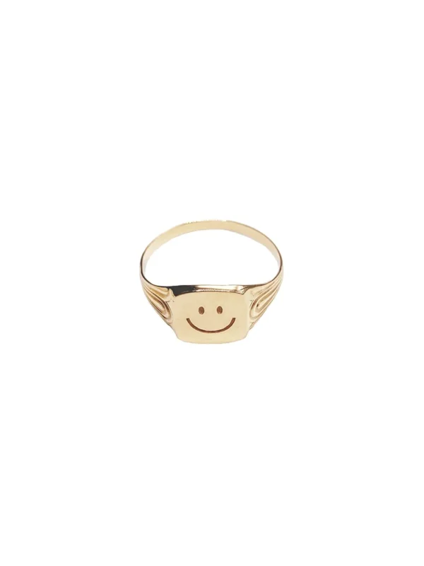 MALAIKARAISS ENGRAVED SIGNET RING GOLD PLATED<< Rings