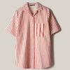 MALAIKARAISS SHIRT-BLOUSE CHAND­LER RED STRIPED<< Tops/blouses