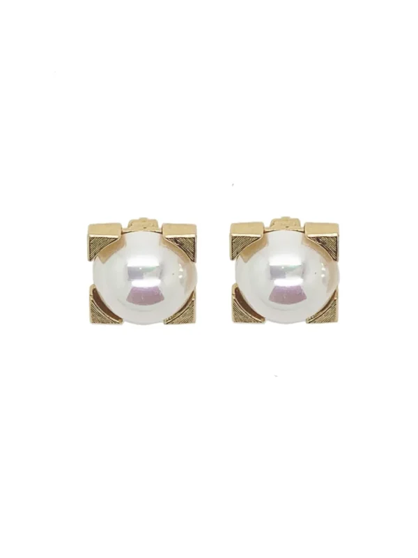 MALAIKARAISS SQUARED PEARL EARCLIP<< Earrings